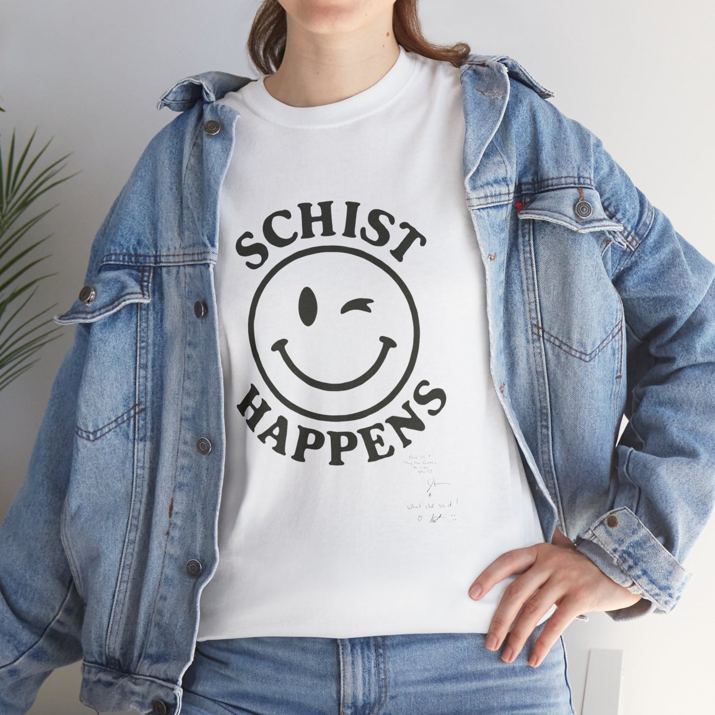 Schist Happens β Snarky Rock Tee (Autographed Edition on Front)