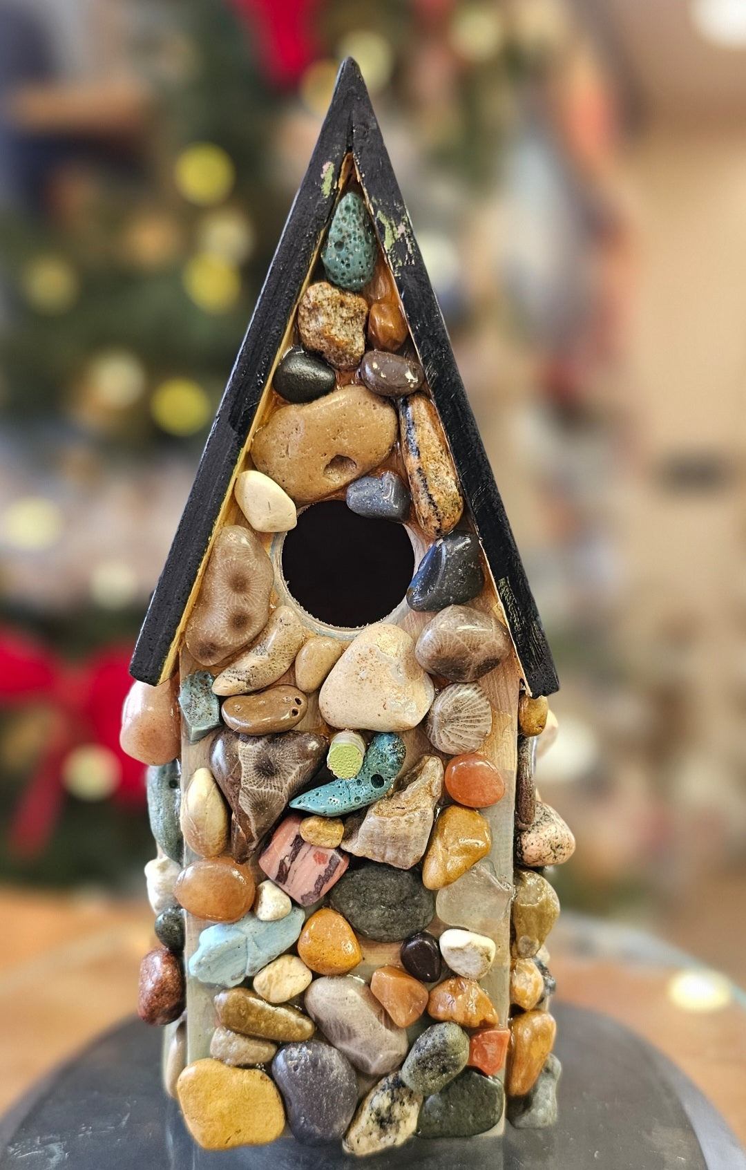 (Sold) Small n Tall Stone Birdhouse_13