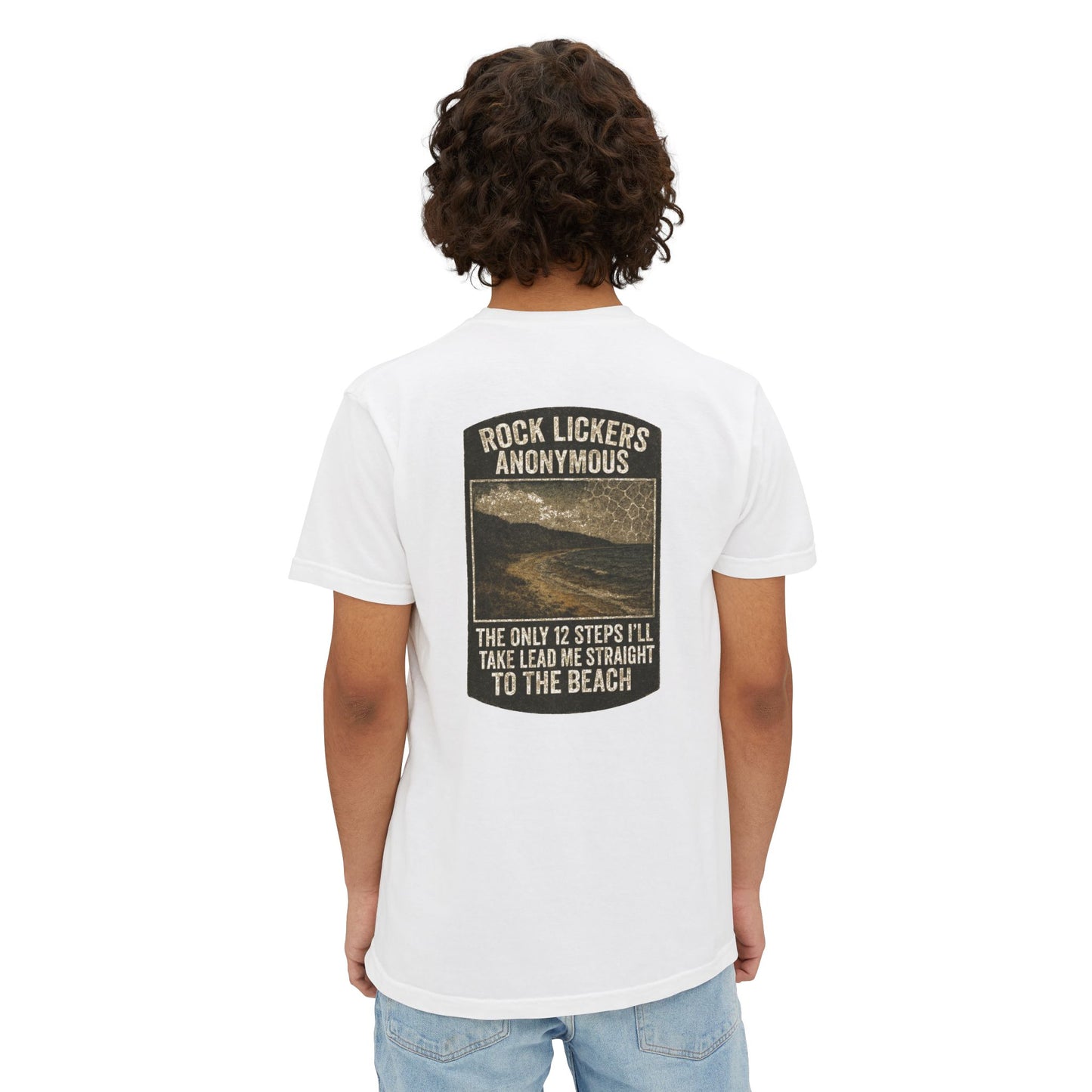 Rock Lickers Anonymous – 12 Steps to the Beach Tee