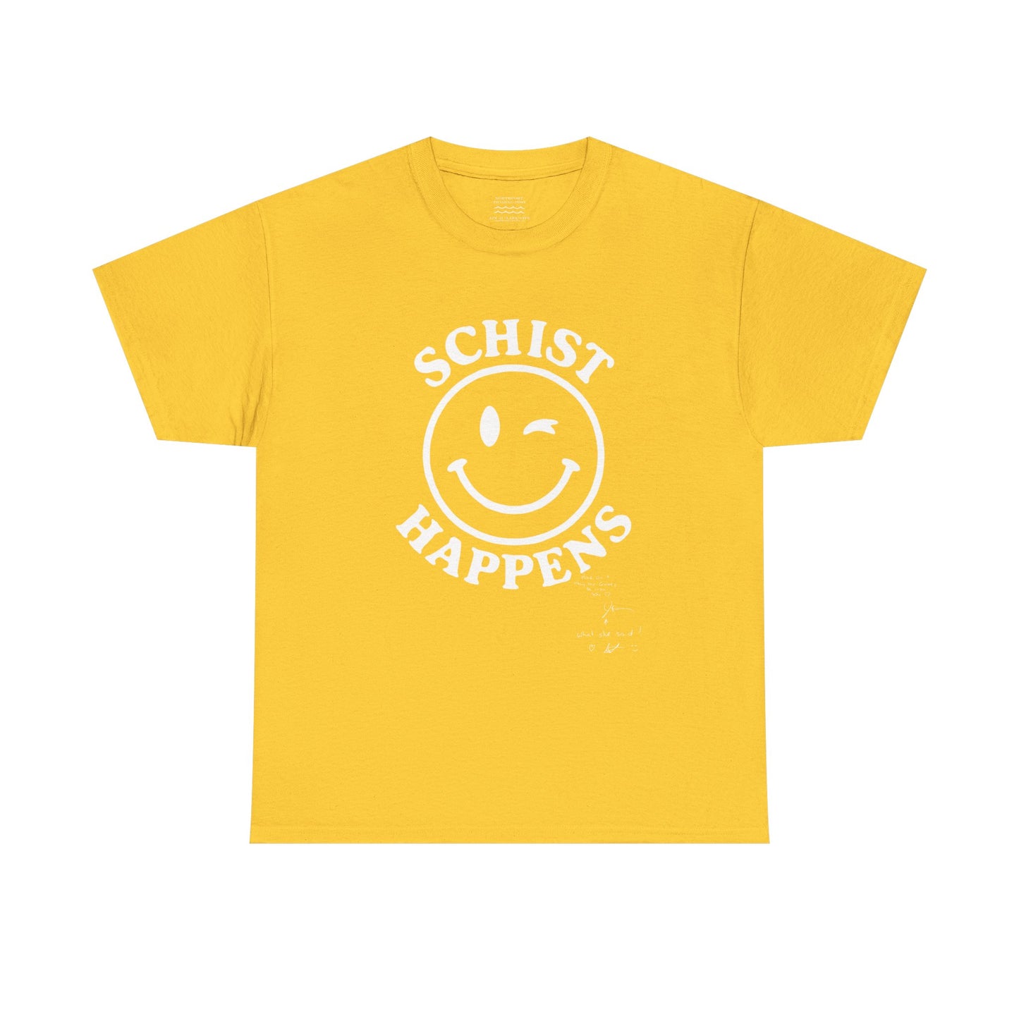 Schist Happens – Snarky Rock Tee In White