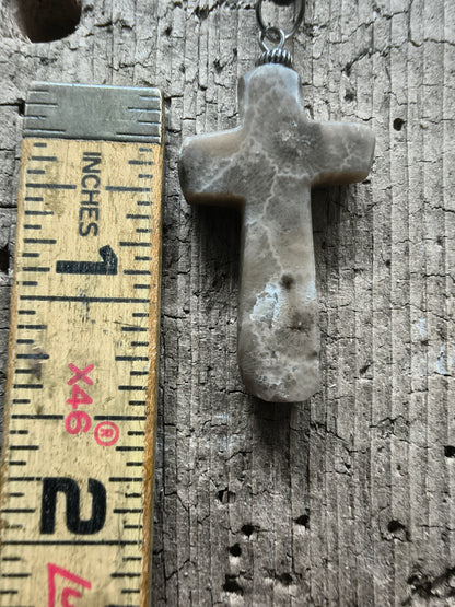 Petoskey Stone Cross Pendant #039