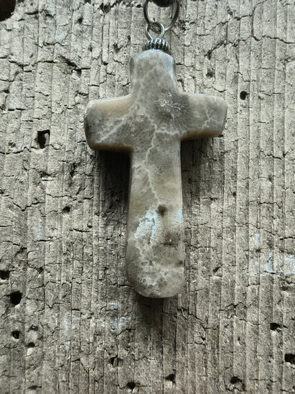 Petoskey Stone Cross Pendant #039