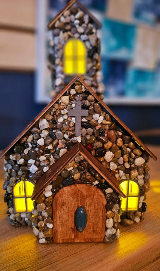 Lighted Church Birdhouse