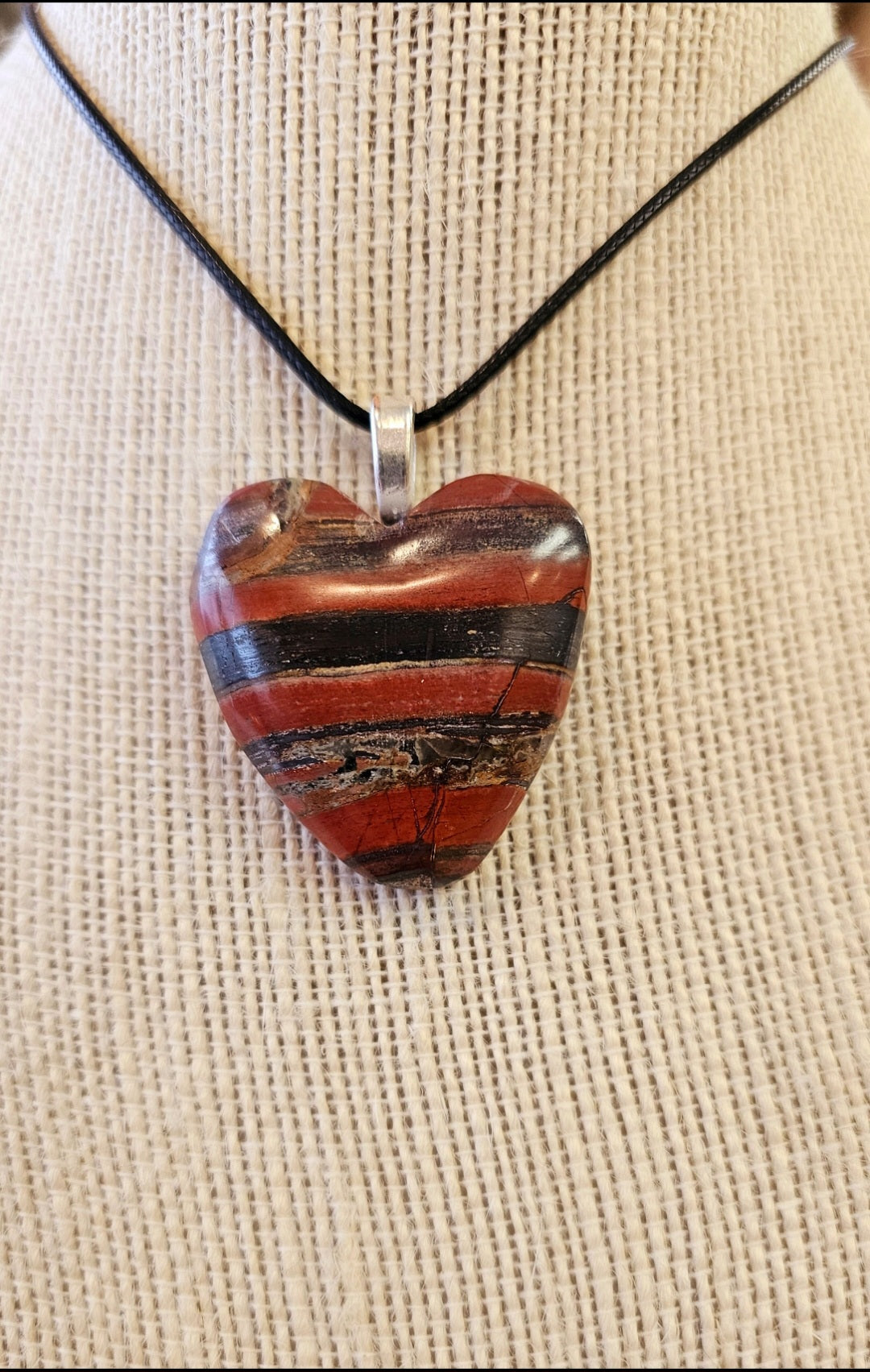 Banded Iron Formation Heart Pendant