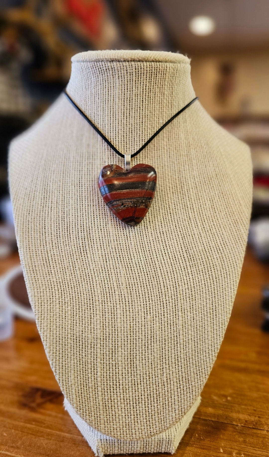 Banded Iron Formation Heart Pendant