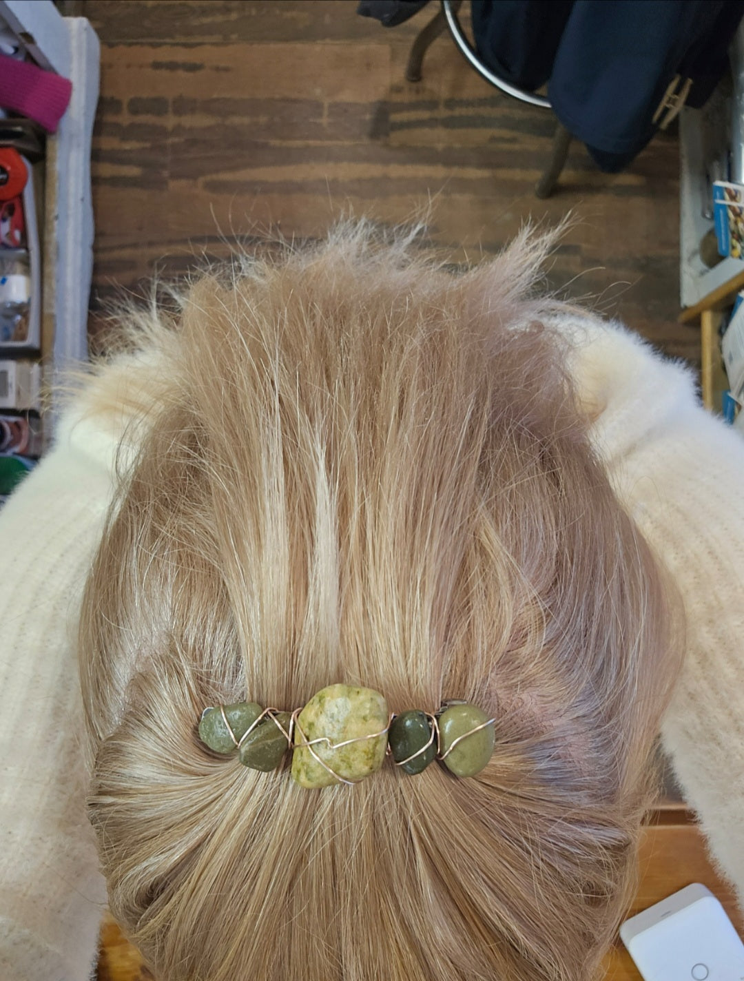 Online Small Stone French Barrette_5