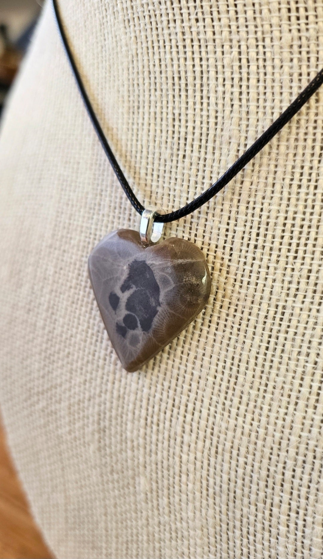 Petoskey Heart Shaped Pendant