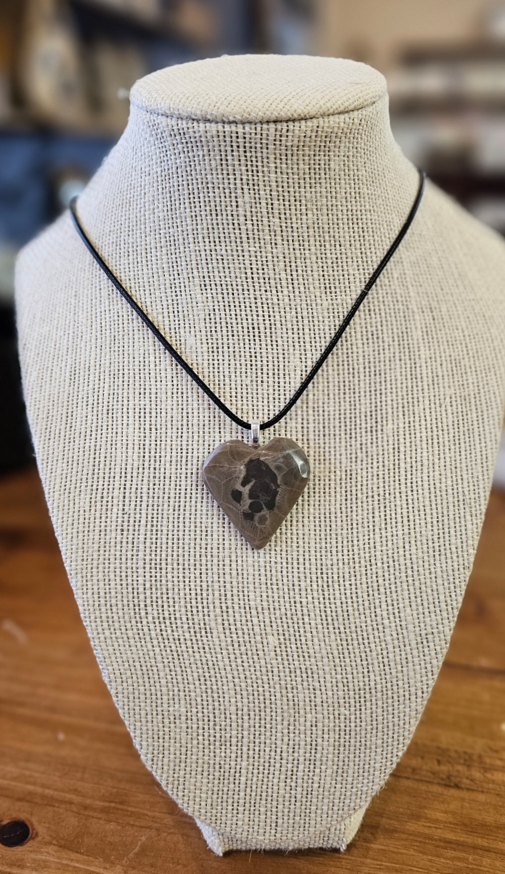 Petoskey Heart Shaped Pendant