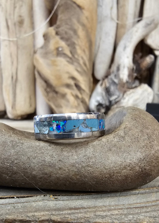 Mens Size 12 Leland Blue Titanium Ring