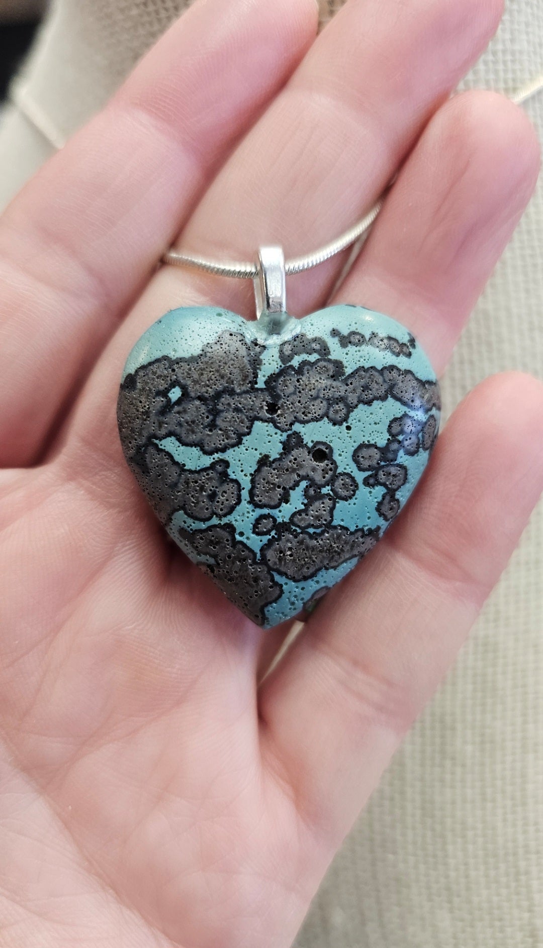 Leland Blue Heart On Snake Chain