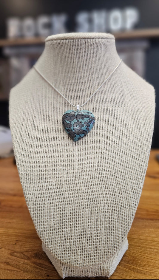 Leland Blue Heart On Snake Chain