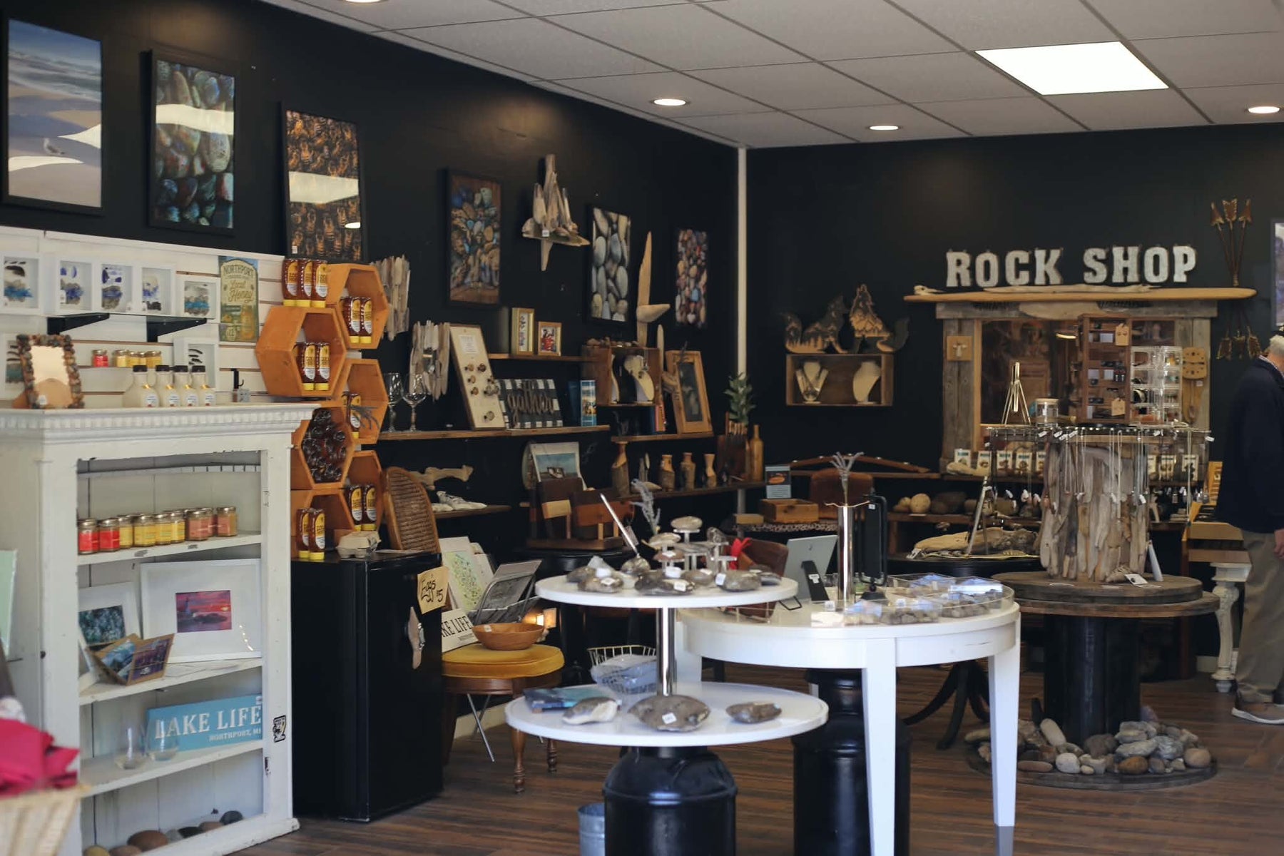 A wide view of the Trading Post shop interior