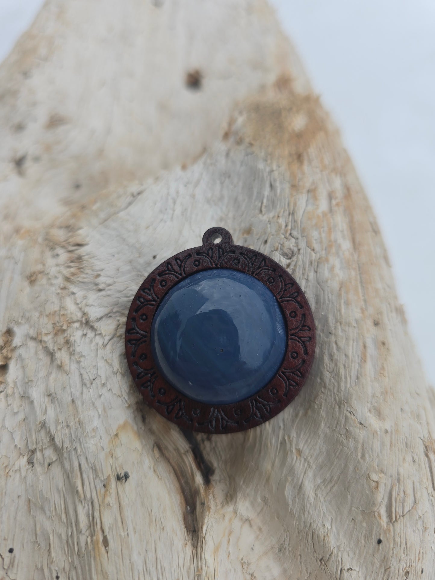 Leland Blue Wood Pendant