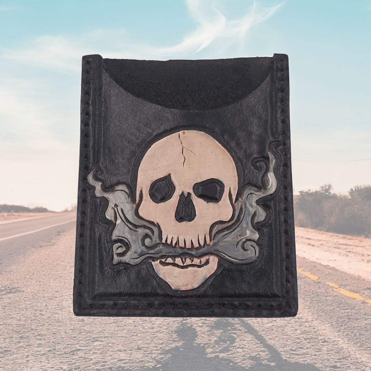 Leather Skull Cars Holder