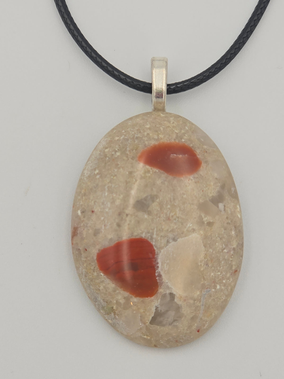 Pudding Stone Oval Pendant #02